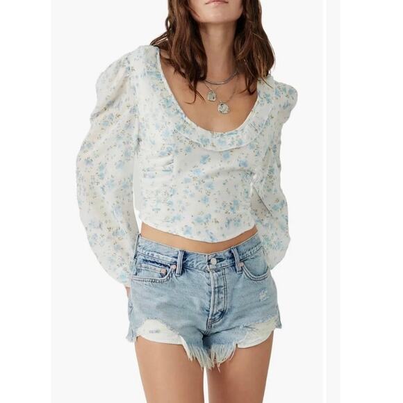 NWT FREE PEOPLE ANOTHER LIFE PRINT CROP TOP WOMEN'S SIZE MEDIUM - Picture 3 of 5